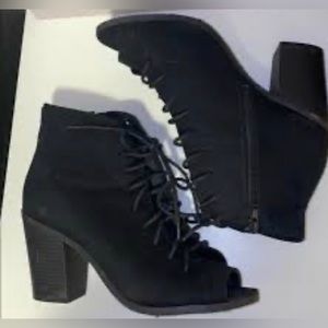 Open toed boots heels